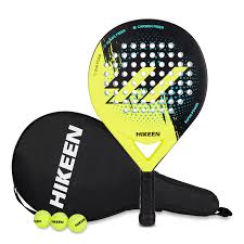 Padelschläger für Erwachsene - Carbon-Glasfaser mit Tennisbällen