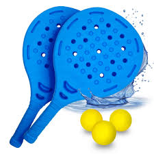 Kunststoff-Padelschläger Set: 2 Schaufeln + 3 wasserdichte EVA-Bälle