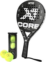 X1TE Padel Schläger Core Black mit 3 Bällen - Set