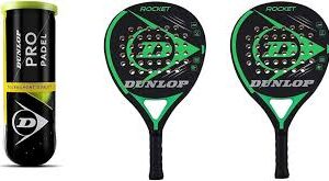 Dunlop Padel Racket Set Rocket Green med 3 Dunlop Pro Bollar