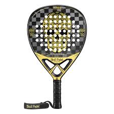 SKULL PADEL V1000 - GULD PADDLE RACKETT med 18K KOLVÄRN - DIAMANTFORMAD YTA